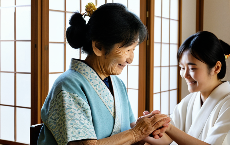 치매관리사 실습 현장 경험 - **Image Prompt 1: Gentle Connection through Shared Moments**
    A heartwarming and serene indoor sc...