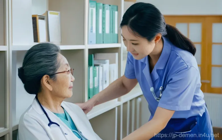 치매관리사 직업의 사회적 가치 - **Prompt:** A vibrant and inclusive scene depicting a "Dementia Cafe" (認知症カフェ) bustling with activit...